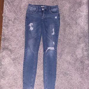 Blue skinny ripped jeans